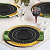Black with Gold Pearl String Round Disposable Plastic Wedding Value Set - (20 Settings) Image 4
