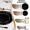 Black with Gold Vintage Rim Round Disposable Plastic Dinnerware Value Set (120 Settings) Image 1
