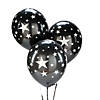 Black with Silver Stars 11" Latex Balloons - 24 Pc. Image 1