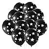 Black with White Stars 11" Latex Balloons &#8211; 24 Pc. Image 1
