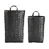 Black Woven Wood Wall Basket (Set Of 2) 10"L X 15.5"H, 12.25"L X 19.5"H Wood Image 1