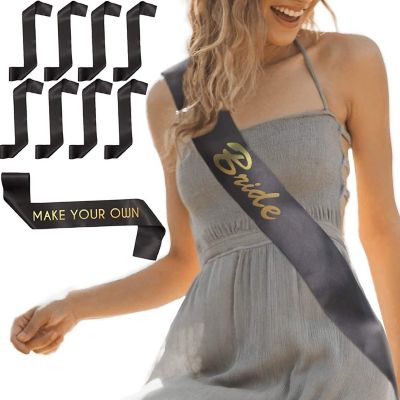 Blank Customizable Satin Sash (8 Pack), Black Image 1