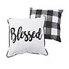 Blessed Black & White Plaid Pillow Set Image 1