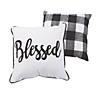 Blessed Black &amp; White Plaid Pillow Set Image 1