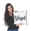 Blessed Black &amp; White Plaid Pillow Set Image 1
