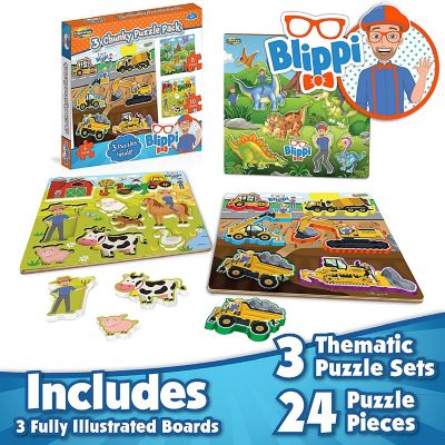 Blippi Chunky Puzzles for Kids by Creative Kids - 3 Chunky Puzzles for Toddlers Ages 2+ Image 3