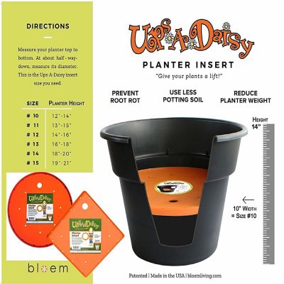 Bloem Living T6327 Up's a Daisy Planter Insert, 17-Inch, Orange Image 1