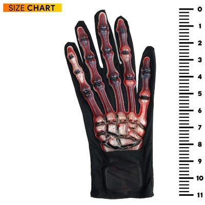 Blood Zombie Skeleton Gloves - Skeleton Hands with Realistic Blood Costume Accessories Gloves - 1 Pair Image 3