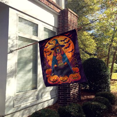 Bloodhound Witchy Halloween House Flag Image 1