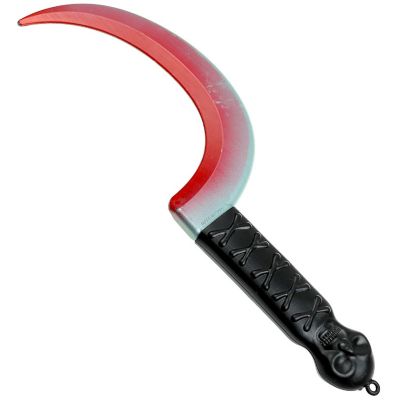 Bloody Sickle Weapon Prop - Fake Zombie Costume Accessories Weapons Knife Props with Jolly Roger Handle Image 3