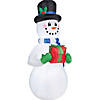 Blow Up Inflatable Snowman with Present Outdoor Yard Decoration Image 1