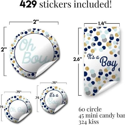 Blue &amp; Gold Boy Sticker Bundle 429pc. by AmandaCreation Image 1