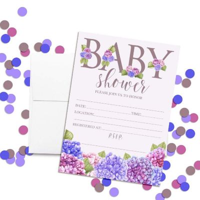 Blue &amp; Purple Hydrangea Invitations 40pcs. by AmandaCreation Image 1