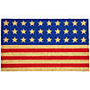 Blue and Red Americana Stars and Stripes Coir Outdoor Doormat 18" x 30" Image 1