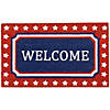 Blue and Red Coir "Welcome" Americana Outdoor Doormat 18" x 30" Image 1