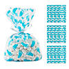 Blue Baby Footprint Cellophane Bags - 12 Pc. Image 1