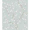 Blue Cherry Blossom Peel & Stick Wallpaper Image 1