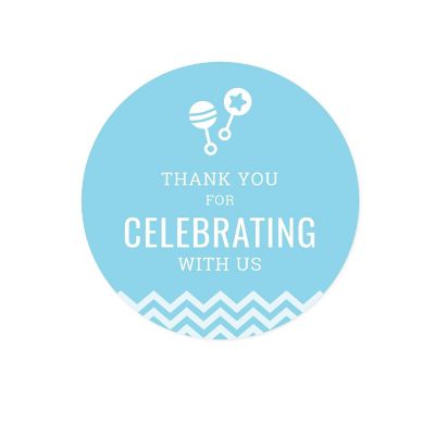 Blue Chevron Boy Thank You 40-Pack Image 1