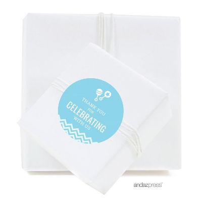 Blue Chevron Boy Thank You 40-Pack Image 1