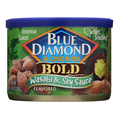 Blue Diamond Bold Wasabi & Soy Almonds  - Case of 12 - 6 OZ Image 1