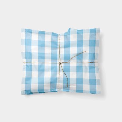 Blue Gingham Gift Wrap Image 1