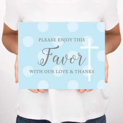 Blue/Gray Baptism Sign Please Enjoy Image 2