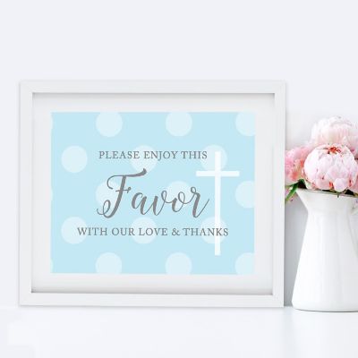 Blue/Gray Baptism Sign Please Enjoy Image 3