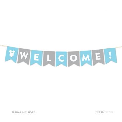 Blue Gray Welcome Banner - 4 x 5.5 Inch Image 1