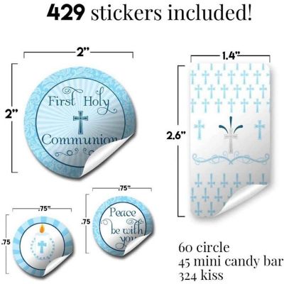 Blue Holy Communion Sticker Bundle 429pc. by AmandaCreation Image 1