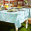 Blue Ikat Vinyl Tablecloth 60X102 Image 2