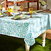 Blue Ikat Vinyl Tablecloth 60X84 Image 2