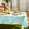 Blue Ikat Vinyl Tablecloth 60X84 Image 3