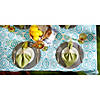 Blue Ikat Vinyl Tablecloth 60X84 Image 4