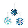Blue Magic Color Scratch Snowflake Christmas Ornaments - 24 Pc. Image 1