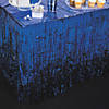 Blue Metallic Fringe Plastic Table Skirt Image 1