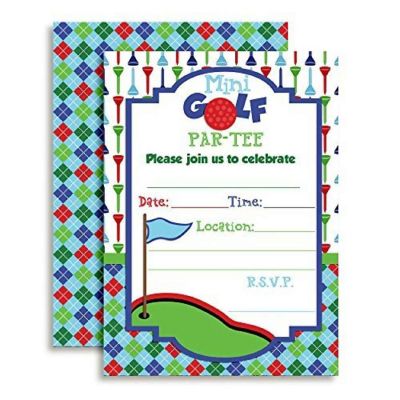 Blue Mini Golf Invitations 40pc. by AmandaCreation Image 1