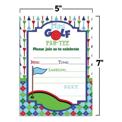 Blue Mini Golf Invitations 40pc. by AmandaCreation Image 1