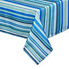 Blue Ocean Stripe Print Outdoor Tablecloth With Zipper, 60X120 Image 1