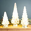 Blue Ombre Led Frosted Glass Tree Decor  (Set Of 3) 9.5"H, 13.25"H, 15.75"H Glass 3 Aa Batteries, Not Included Image 1