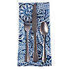 Blue Paisley Print Outdoor Napkin Set/6 Image 2