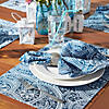 Blue Paisley Print Outdoor Napkin Set/6 Image 4