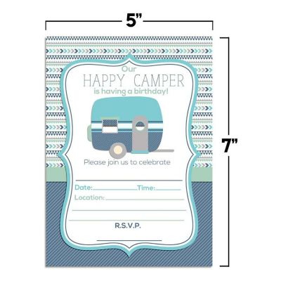 Blue Retro Camper Invitations 40pc. by AmandaCreation Image 2