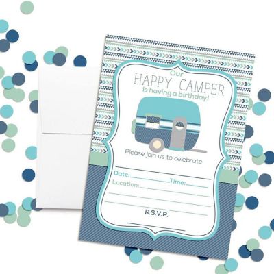 Blue Retro Camper Invitations 40pc. by AmandaCreation Image 3