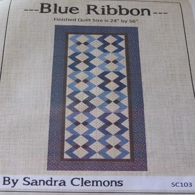 Blue Ribbon Table/Bed Runner Quilt Kit 24"x56" by Sandra Clemons Image 1
