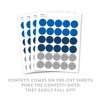 Blue Silver Navy Confetti, 180-Pack Image 1