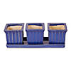Blue Square Ceramic Small Planter (Set Of 3) Image 1