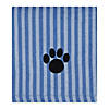Blue Stripe Embroidered Paw Pet Towel Image 2