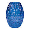 Blue Textured Glass Vase Image 1
