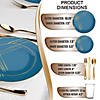 Blue with Gold Brushstroke Round Disposable Plastic Dinnerware Value Set (20 Settings) Image 1