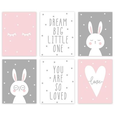 Blush Bunny Dream Big 6Pk 8.5x11in Image 1
